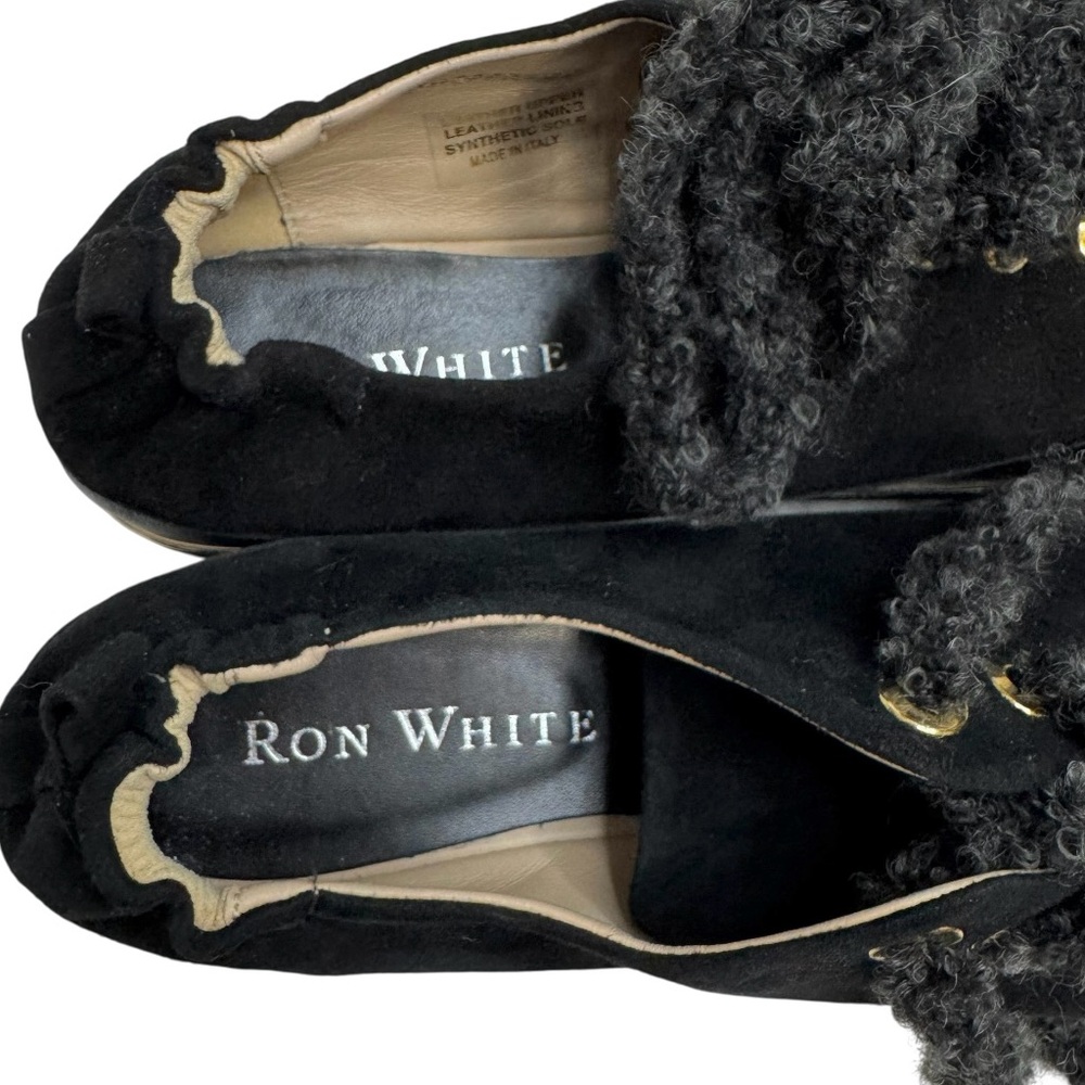 NEW Ron White Nalla Onyx Wedge Sneaker Cashmere Suede Teddy Bear Laces Italy - Picture 4 of 16